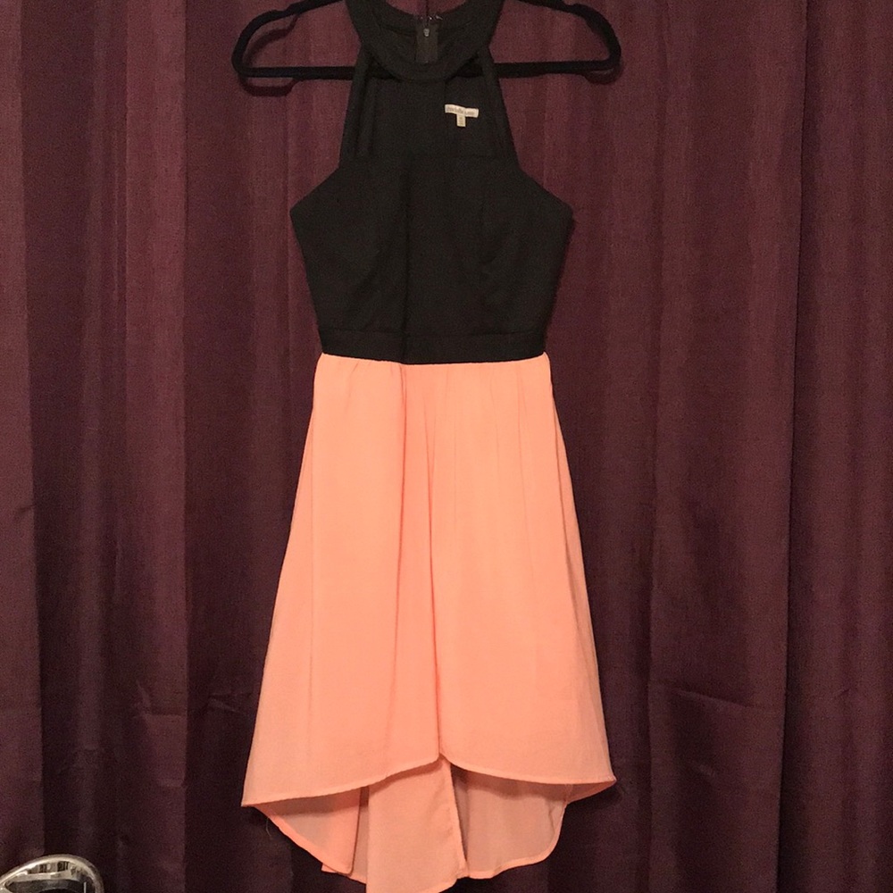 Pink and black formal dress